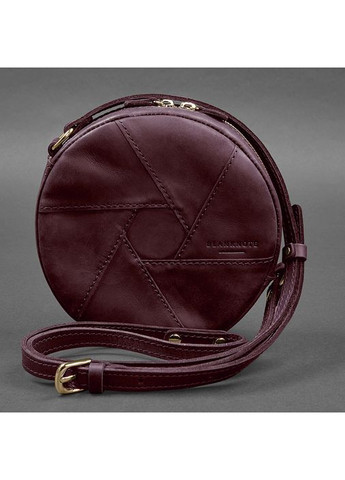 Кожаная круглая женская сумка Бон-Бон бордовая Crazy Horse BlankNote кросс-боди (348359143)