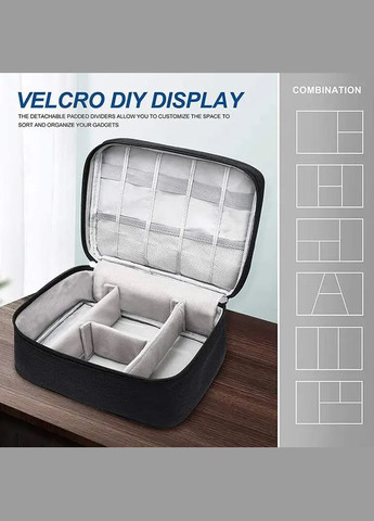 Дорожный органайзер для гаджетов, проводов и кабелей, зарядных устройств, косметики. Черный Unbranded (341288563)