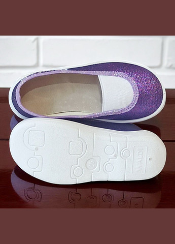 Фиолетовые ортопедические тапочки для девочки сменная обувь в садик Waldi с вышивкой