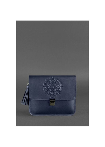 Сумка крос-боді через плече з натуральної шкіри жіноча маленька Темно-синій 40116 BlankNote (361970361)