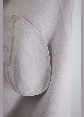 Світло-сіре демісезонне Довге жіноче вовняне пальто з кашеміром і норковим хутром, силует на запах, класичний стиль Bella Bicchi (світлосірий, ), 46764 No Brand