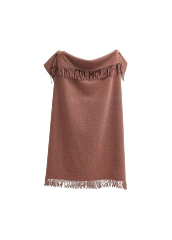 Плед на односпальную кровать 140х200 шерстяной букле коричневый 22074303 Lanavitta (316504768)