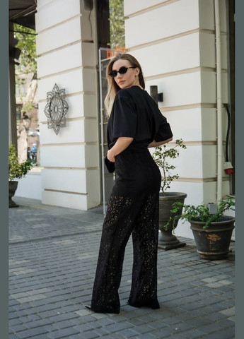 Жіночі гіпюрові штани палаццо на підкладці MonCher (347163955)