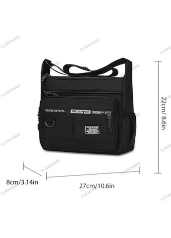 Чорна повсякденна водонепроникна сумка через плече,сумка слінг для роботи та навчання унісекс Enchen (366220401)