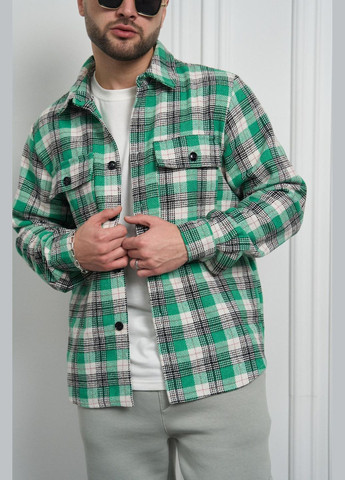 Байкова чоловіча сорочка в клітинку для подорожей, елегантна стильна класична модна зелена Intruder (360071920)