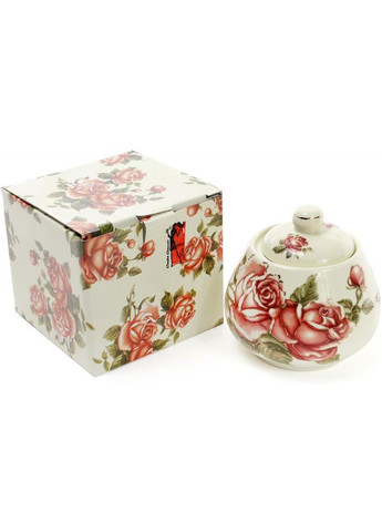 Цукорниця порцелянова Cream Rose 300мл для цукру та кондитерських виробів з кришкою Bona (368991106)