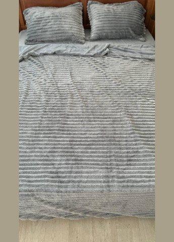 Постільна білизна з велюру шарпей тепла Євро Сірий (П4К-sharpey003/4) No Brand (308754800)