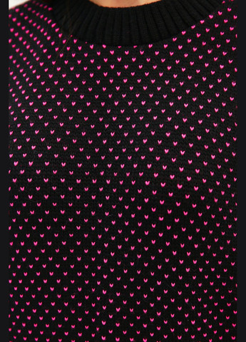 Чорний зимовий в'язаний жіночий светер вільного крою (-sviter-229) MarSe