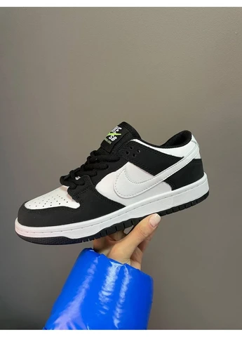 Білі кросівки чоловічі nike sb dunk low retro white black найк сб данк білі демісезон No Brand