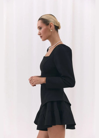 Чорна спідниця на фігурній кокетці MKAZ6723-1 Modna KAZKA (336931887)