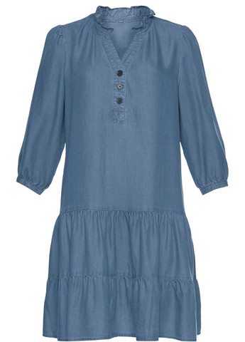 Синее повседневный платье Lascana однотонное