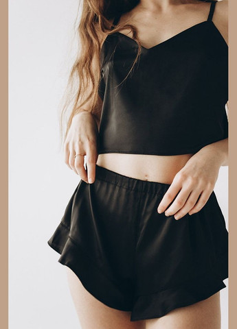 Чорна всесезон чорна жіноча піжама з шовку kari shop atelier (146pj-20ss-bl) Ova Ova Brand