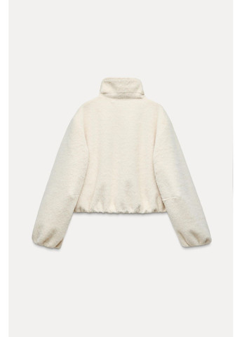 Кремовий жакет еко шубка Zara бомбер еко хутро (360502329)