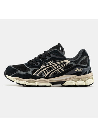 Кроссовки женские и мужские Asics Gel-NYC Black Beige | Асикс Гель-НЮК черные No Brand чёрные демисезоны (366196460)
