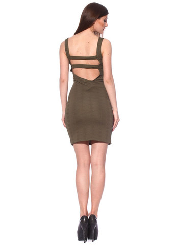 Оливкова (хакі) повсякденний сукня хакі Pink Woman однотонна