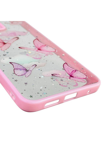 Чехол для Redmi Note 12 4G с блёстками с бабочками на сяоми редми нот 12 4г розовый Xiaomi (366386135)