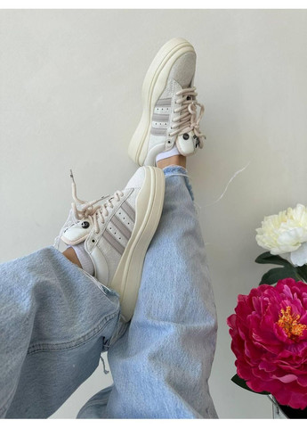 Бежевые демисезонные кроссовки мужские adidas campus x bad bunny beige адидас кампус No Brand