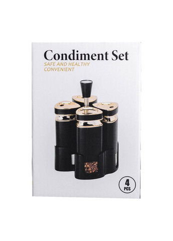 Набір для спецій на підставці 4 предмети 10х10х17 см ємності для приправ 120 мл HP-1312 Jooki (358706184)