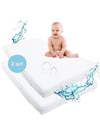 Наматрацник 2 шт водовідштовхувальний дитячий у ліжечко з гумками по кутам 60х120 см IDEIA (278283902)