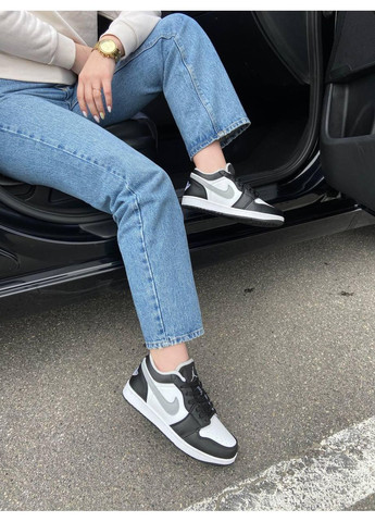 КРОССОВКИ ЖЕНСКИЕ NIKE AIR JORDAN 1 LOW BLACK GREY НАЙК АИР ДЖОРДАН No Brand серые демисезоны (369389584)