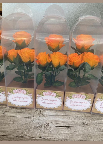 Мильні троянди . набір 3шт подарунковий набір мила ручної роботи оранжевий No Brand (334003607)