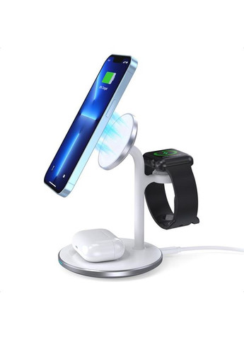 Магнітний бездротовий зарядний пристрій T585-F 3in1 Magnetic wireless charger station for Apple (T585-F-101CCBK) CHOETECH (370618410)