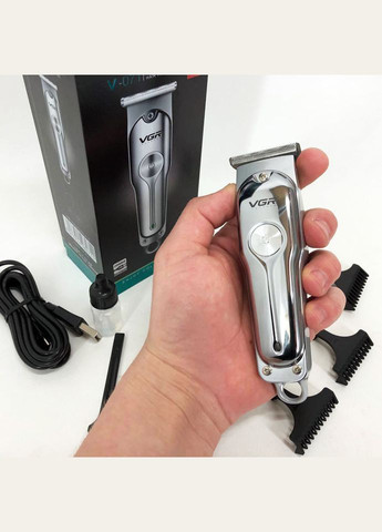 Машинка для стрижки волосся акумуляторна V-071 тример для бороди та вусів, окантувальна машинка VGR (364664574)