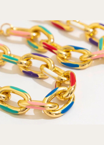 Комплект біжутерії жіночої прикраси богемний кольоровий браслет і ланцюжок чокер (намисто) золотистий Fashion Jewelry (290664038)