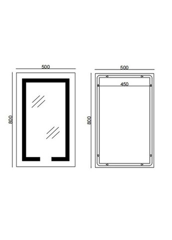 Зеркало HARD MR06-50x80-CASE с LED Touch, Anti-fog, димером, рег. яркости, часами (MI6657) Mixxus (322006311)
