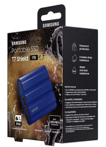 SSD накопичувач T7 Shield 1TB USB 3.2 Type-C Blue (MU-PE1T0R/EU) Samsung (278367972)
