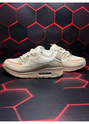 Белые летние кроссовки nike air max 90 white orange найк аир макс 90 No Brand