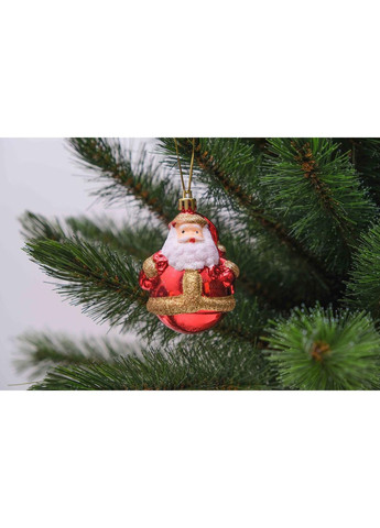 Ялинкова прикраса Санта Chomik 2 шт 8 см пластикові іграшки для новорічної ялинки глітерні декорації ProDobro (367265648)