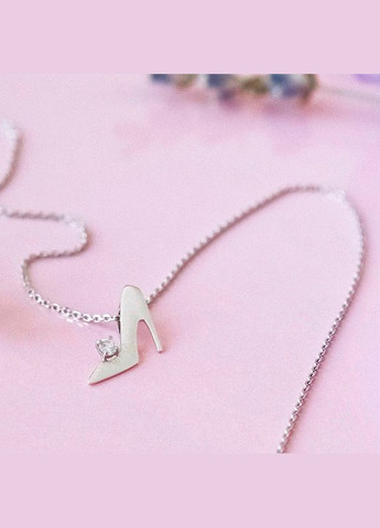 Кулон срібний тематичний чобіток на підборі з білим фіанітом No Brand (333705233)