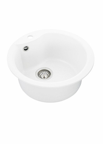 Гранітна мийка для кухні TURAS 480 матова Білосніжна Valeso (342069528)