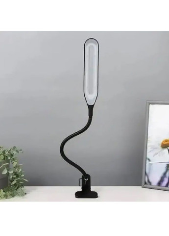 Настольная гибкая LED лампа с работой от USB на прищепке 24 диода холодный белый свет 11.5х7.5х34 см (480366-Prob) Черная Unbranded (334205626)