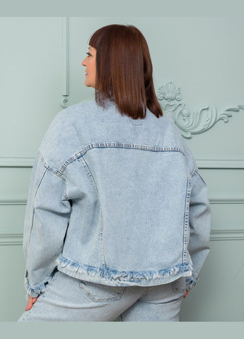 Голубой женский джинсовый пиджак sh 6020 Alenka Plus - летний