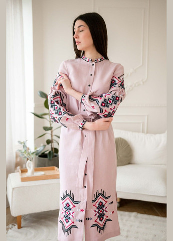 Розовая нарядное платье Vyshyvanka лен (299339652)