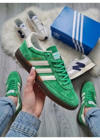 Білі літні кросівки adidas handball spezial preloved green/white адідас спеціал No Brand