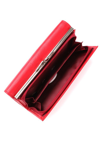 Яркий женский кошелек на магнитах из натуральной кожи 23114 Красный st leather (331907266)