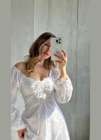 Молочное праздничный платье No Brand однотонное