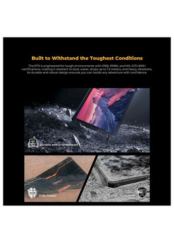 Планшет RT9 10.1" 6/256GB LTE Black-Orange (6931940766838) Oukitel RT9 10.1&quot; 6/256GB LTE Black-Orange (366155213)