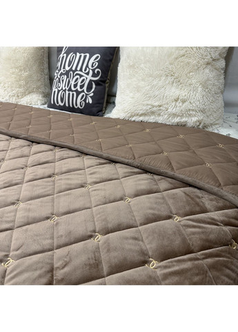 Стильне велюрове покривало євро розмір 220×240 см кавового кольору No Brand (361077241)