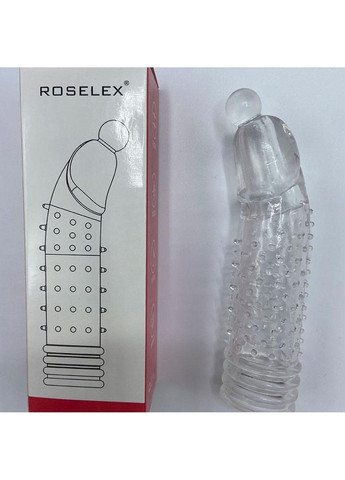 Прозрачная насадка на пенис "Roselex" - 15*3,5 см No Brand (288538754)