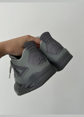 Серые демисезонные кроссовки мужские и женские nike air jordan 4 retro grey | найк аир джордан 4 серые No Brand