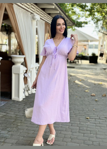 Лавандова повсякденний довга муслінова сукня Fashion Girl