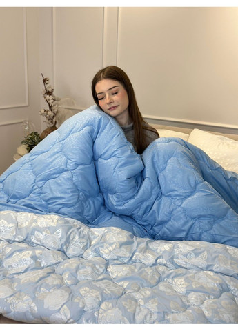 Ковдра євро подвійна 4 сезони з холлофайбера 21563 195х215 см синя Arda (369014421)