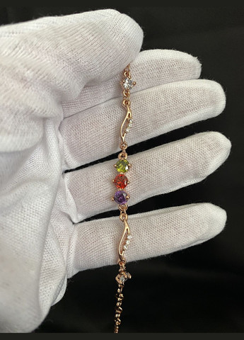 Браслет з камінчиками золотого кольору замок карабін 32604 Fashion (335814456)