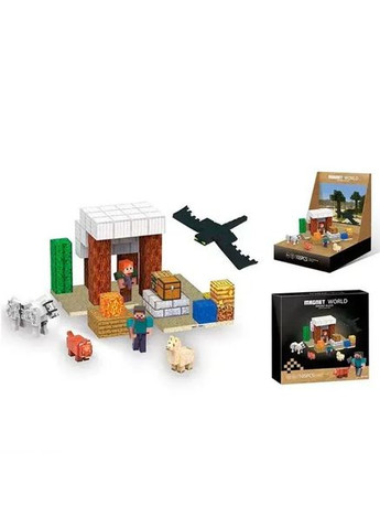 Магнітний конструктор 105 деталtq, кубики і фігурки Майнкрафт (Т9922) Minecraft (356847193)
