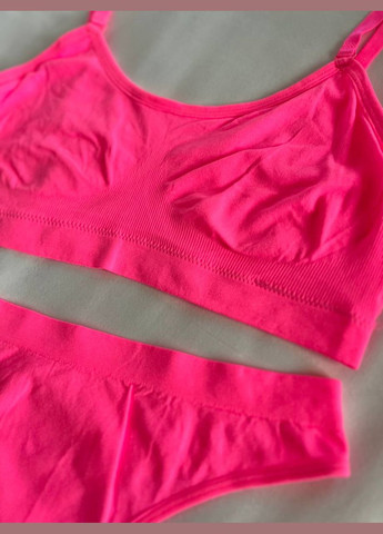 Розовый демисезонный базовый женский комплект белья No Brand