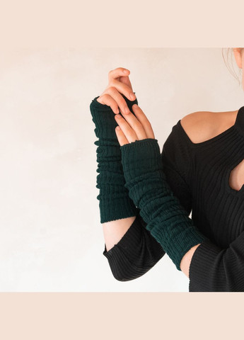Митенки кашемірові трикотажні рукава довгі зелені 61100 XXS-XXXXL No Brand (333968617)